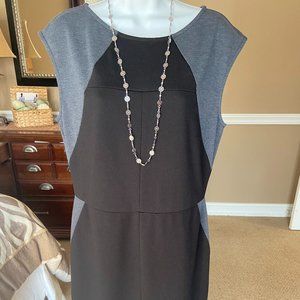 Banana Republic Black & Gray Block Sleeveless Dress Sz 10